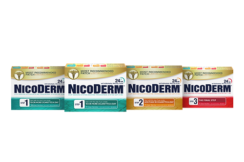 A group of Nicoderm products